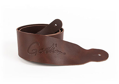 Godin Classic Brown Leather Strap w/Embossed Logo